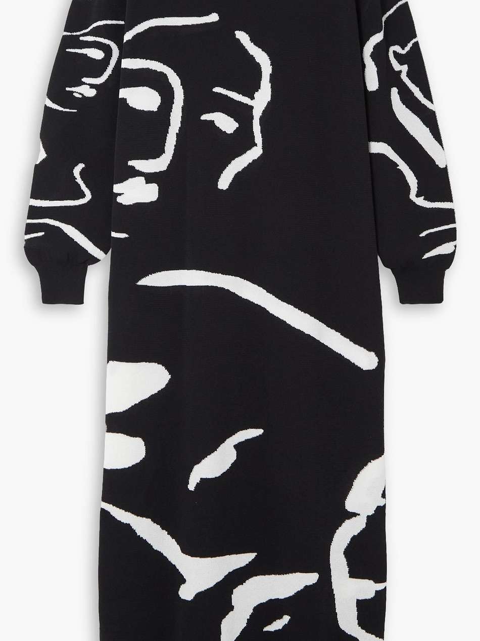 marguerite intarsia-knit cotton-blend maxi dress