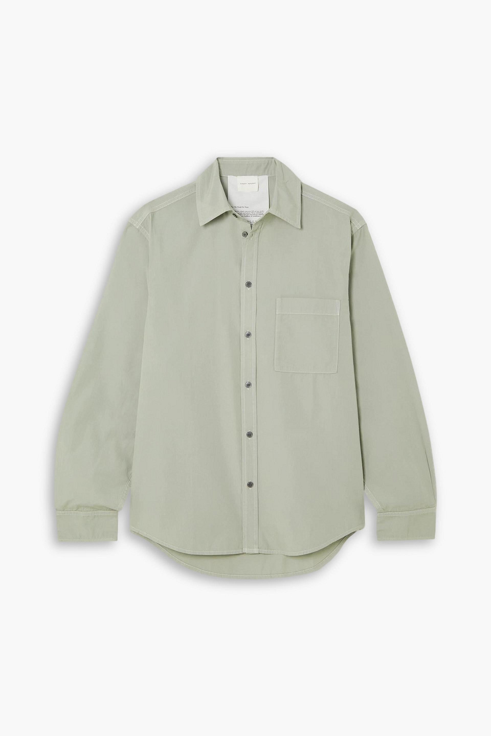 Ninety Percent Como Cotton Shirt In Sage Green