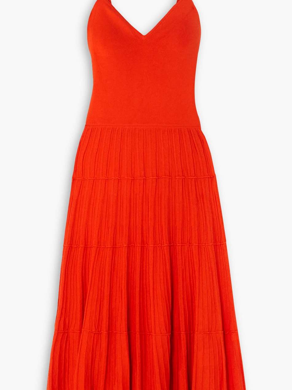 rosemary ribbed silk and cashmere-blend midi dress