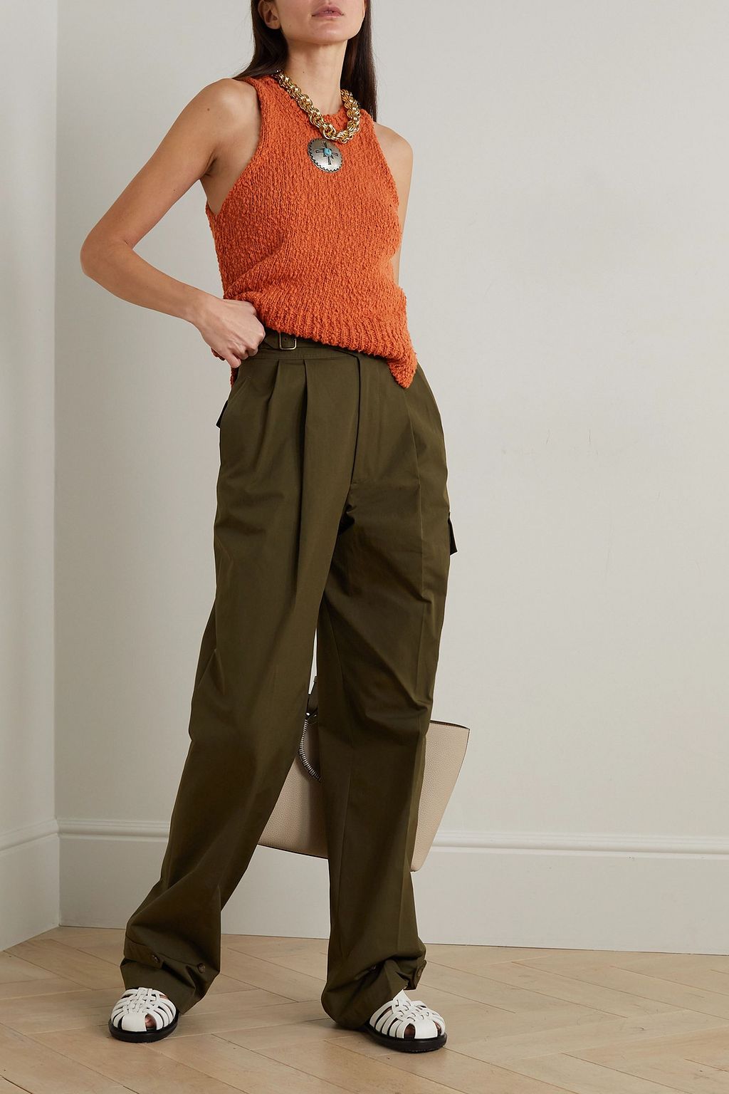 FORTELA Luisa embellished cotton-blend bouclé tank