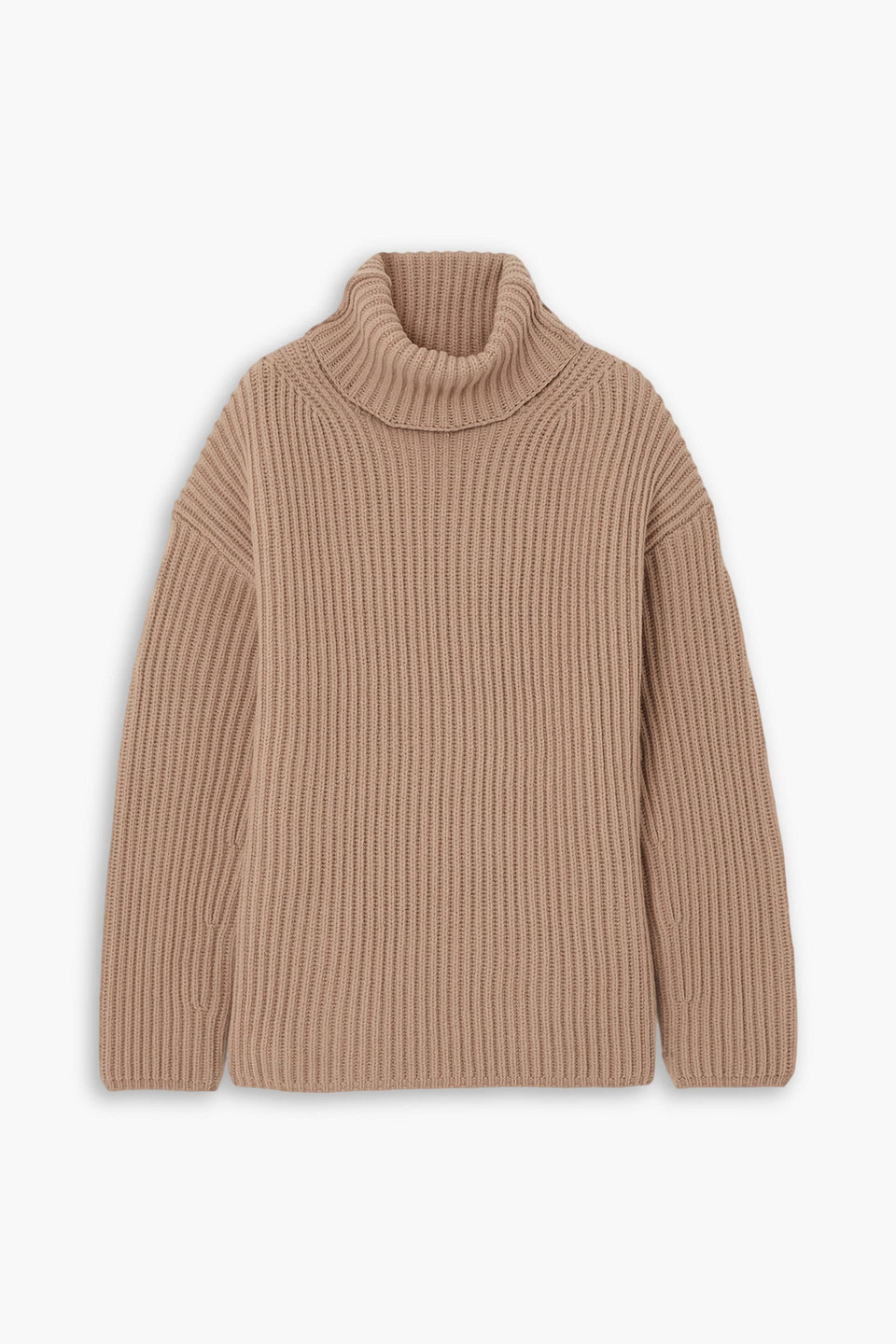 Joseph Ribbed Merino Wool Turtleneck Sweater In Sand