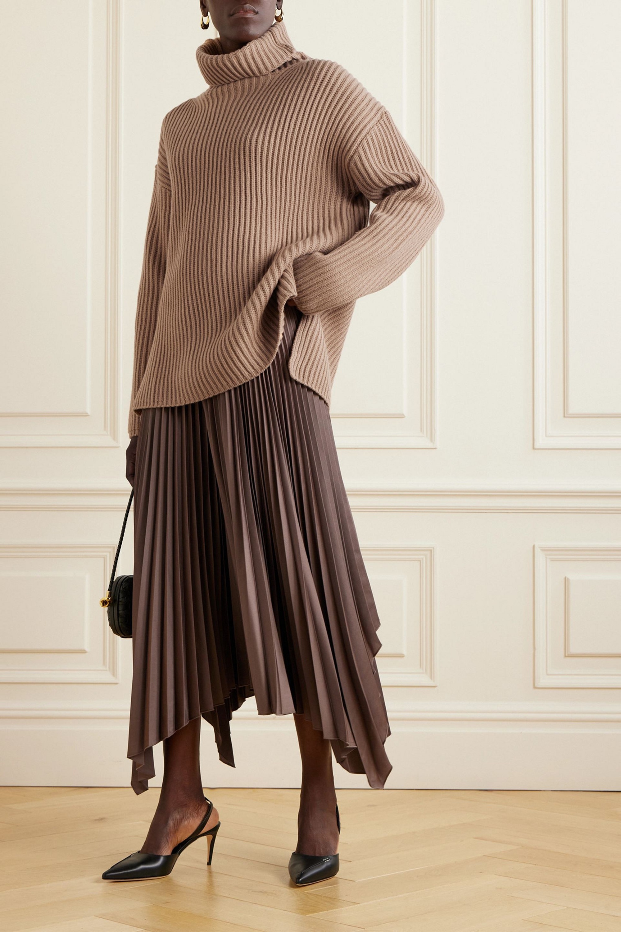 JOSEPH Ribbed merino wool turtleneck sweater