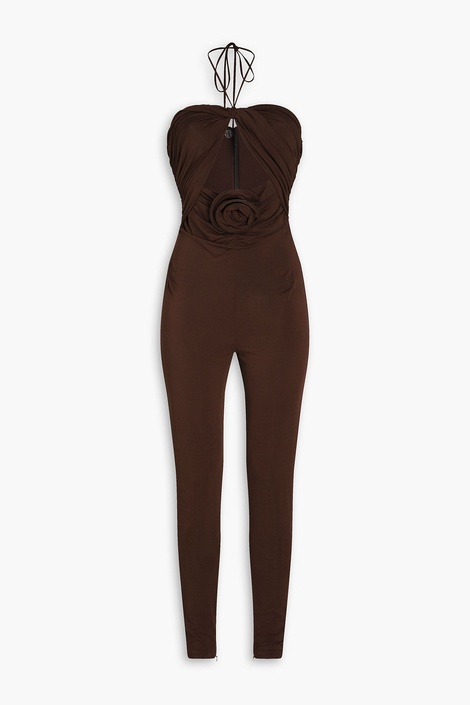 Magda Butrym - Ruched jersey halterneck mini dress - Brown - FR 36