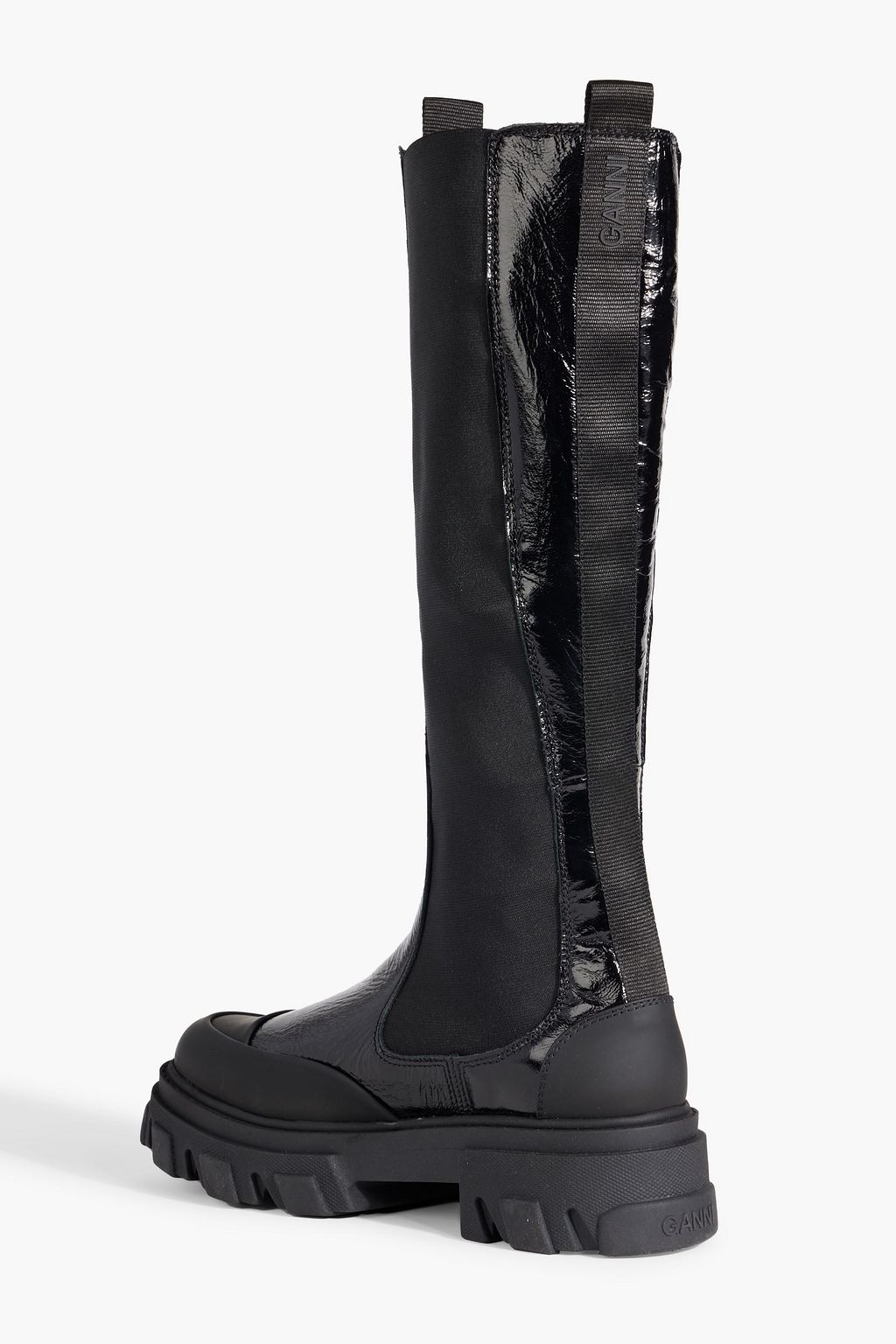 GANNI Patent-leather Chelsea boots