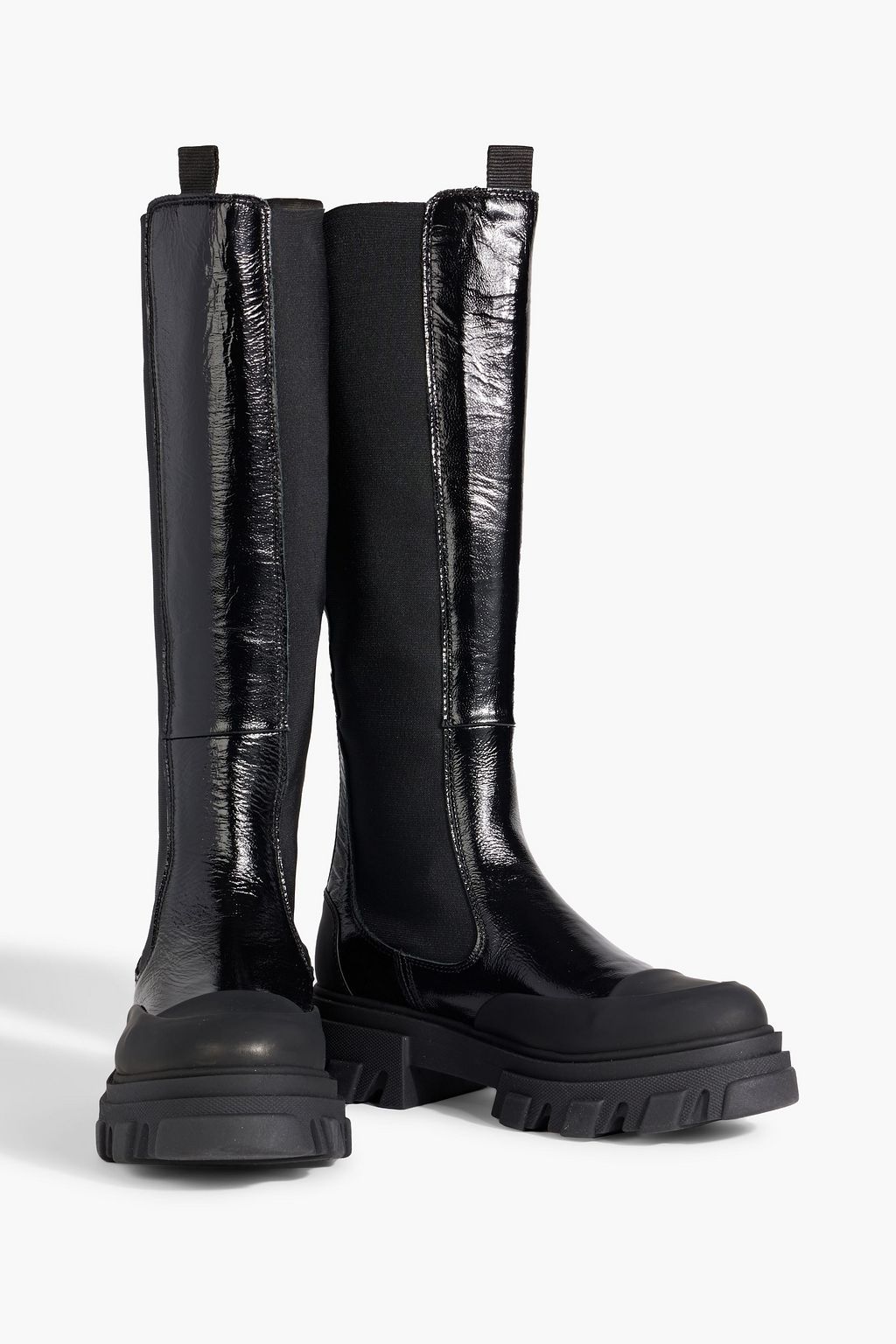 GANNI Patent-leather Chelsea boots