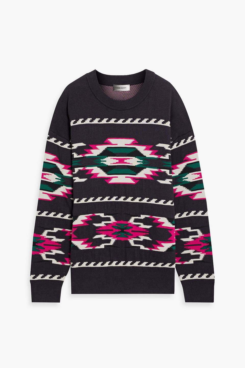 Isabel Marant Amilton Jacquard-knit Sweater In Navy