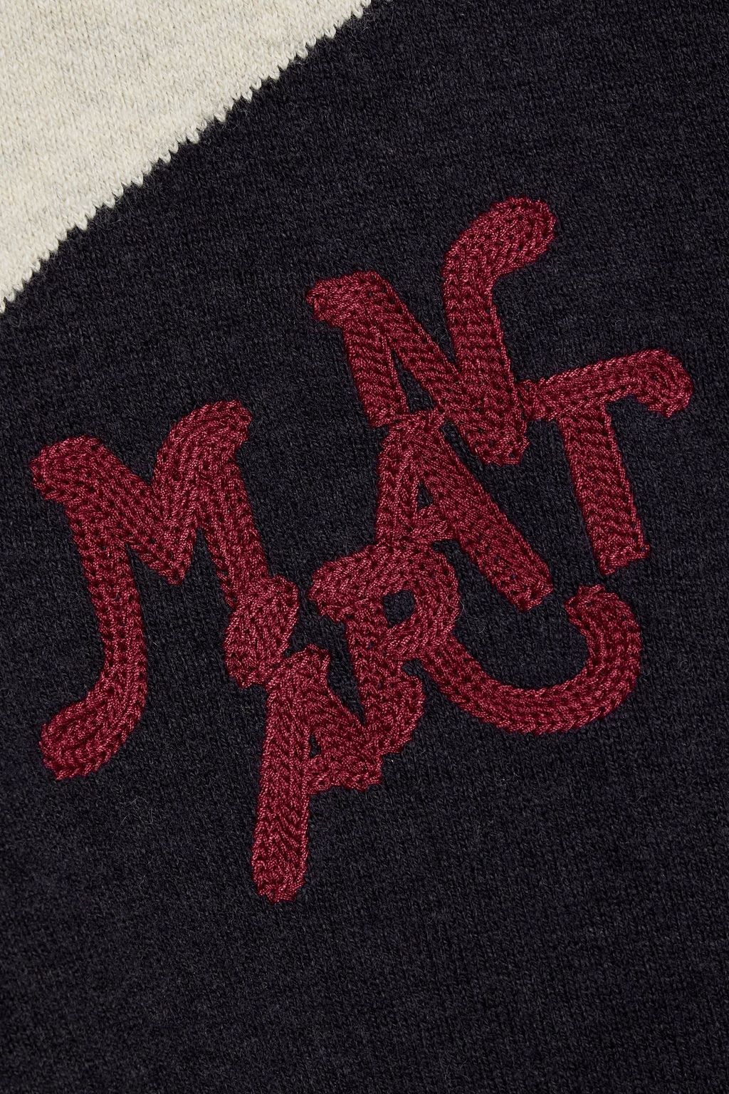 ISABEL MARANT Alban striped embroidered intarsia-knit sweater