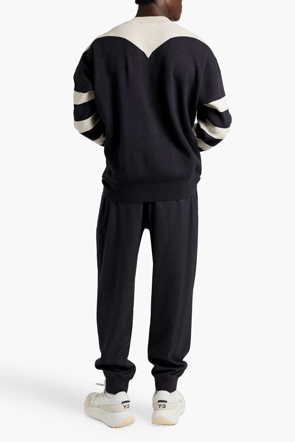 ISABEL MARANT Alban striped embroidered intarsia-knit sweater