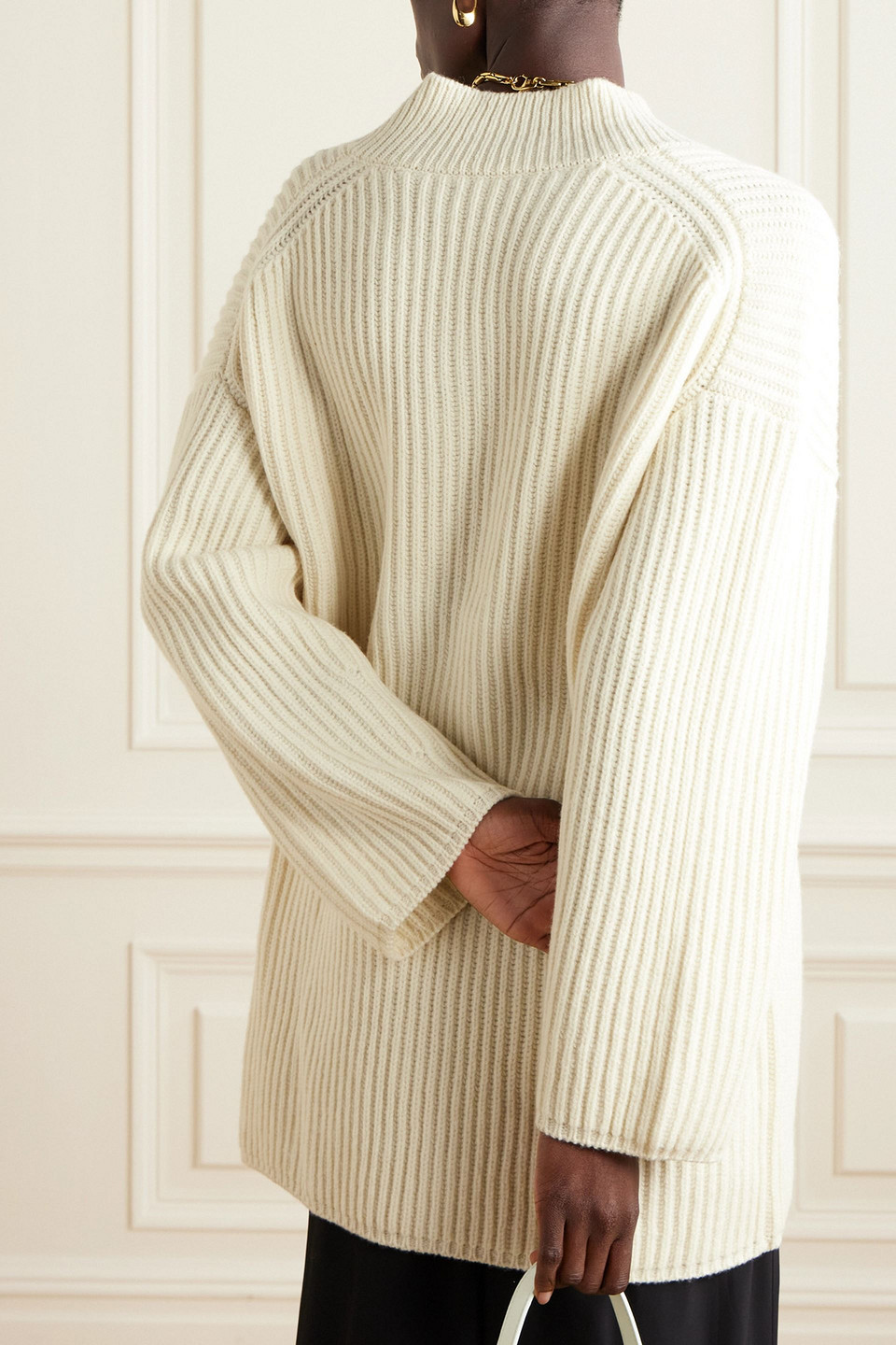 Joseph Ribbed Merino Wool Sweater In Ivory
