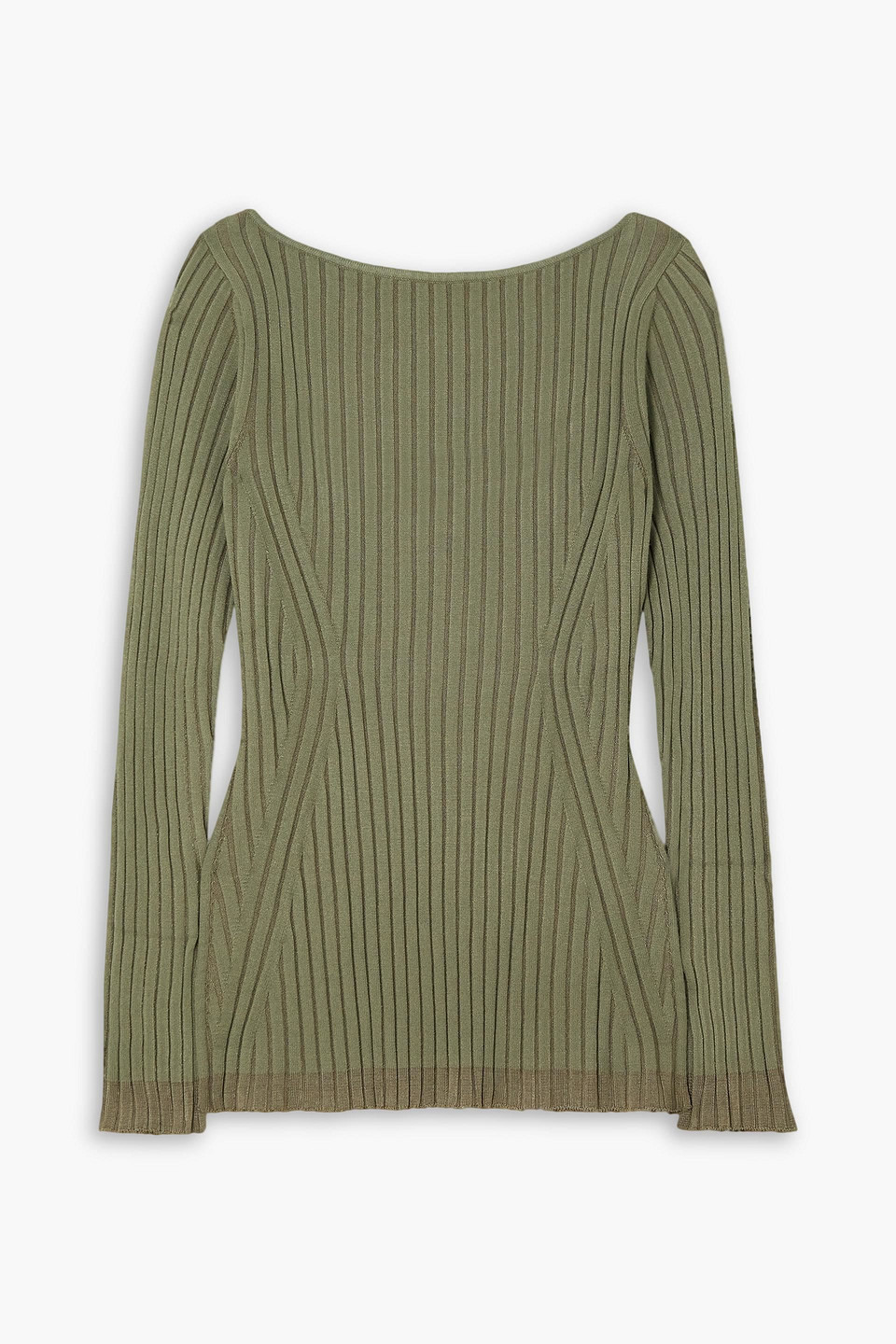 Ninety Percent Irie Ribbed-knit Top In Army Green