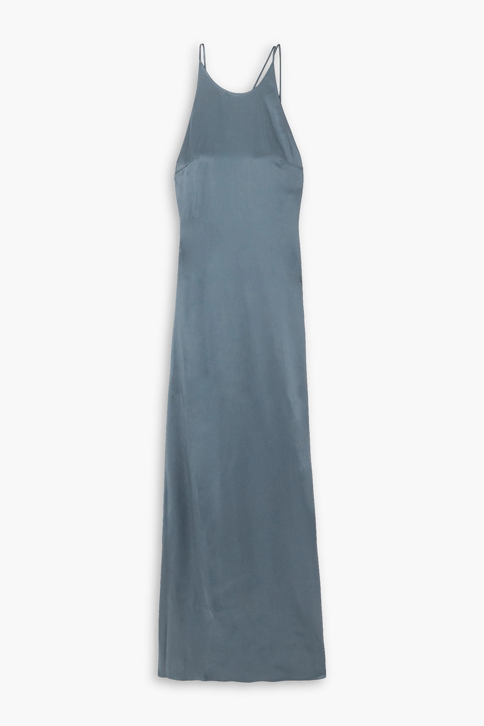 Gauchère Satin Maxi Dress In Anthracite