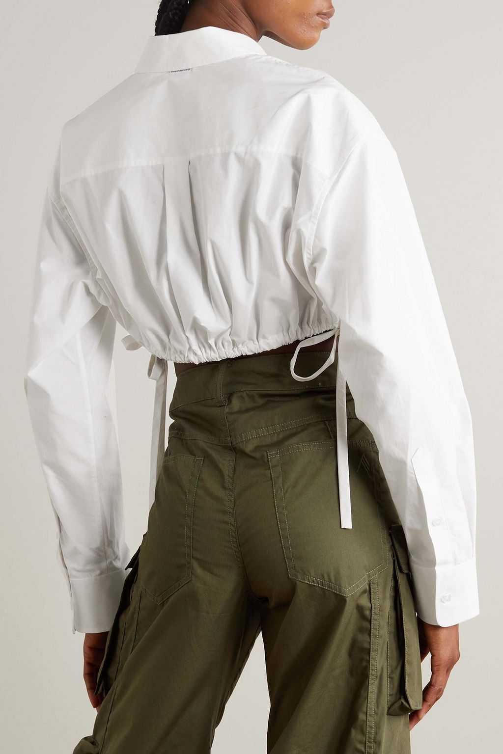 ALEXANDERWANG.T コットンポプリン クロップドシャツ