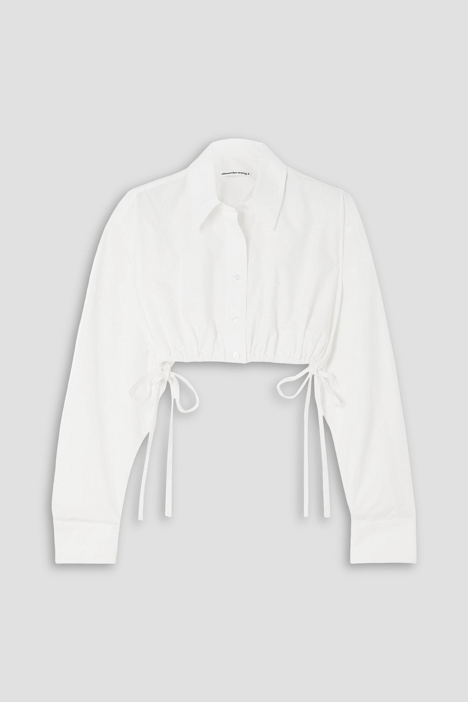 Cropped cotton-poplin shirt