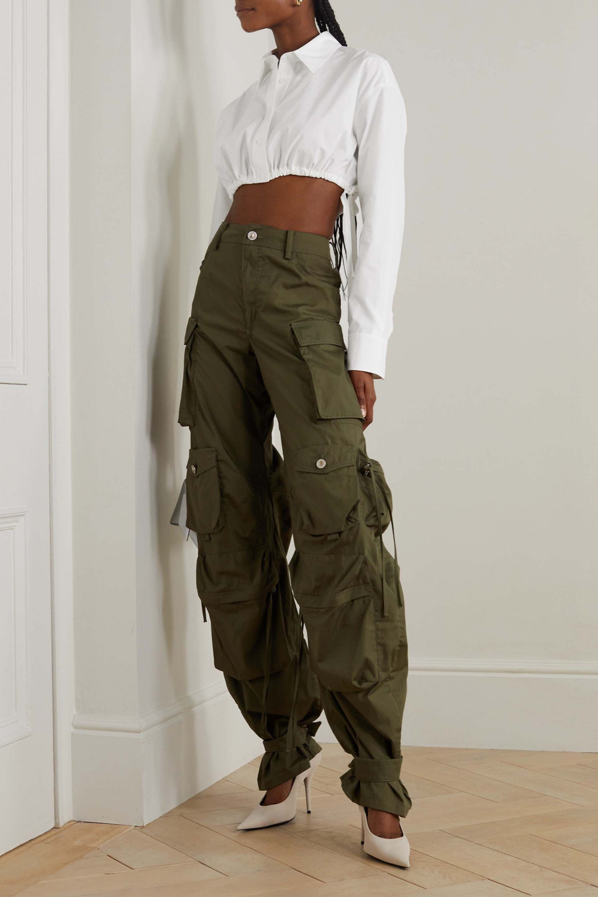 ALEXANDERWANG.T Cropped cotton-poplin shirt