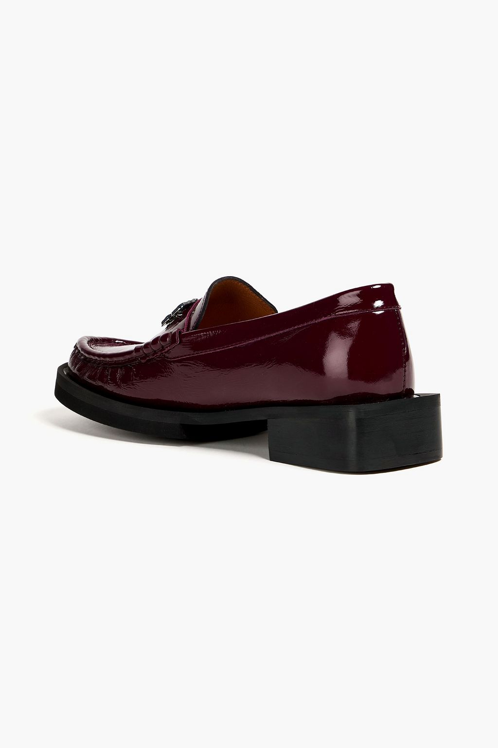GANNI Embellished patent-leather loafers