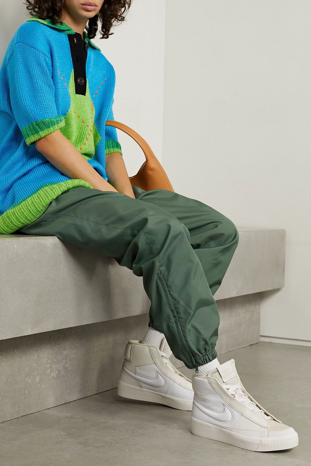 NIKE Blazer Mid Victory smooth and textured-leather sneakers