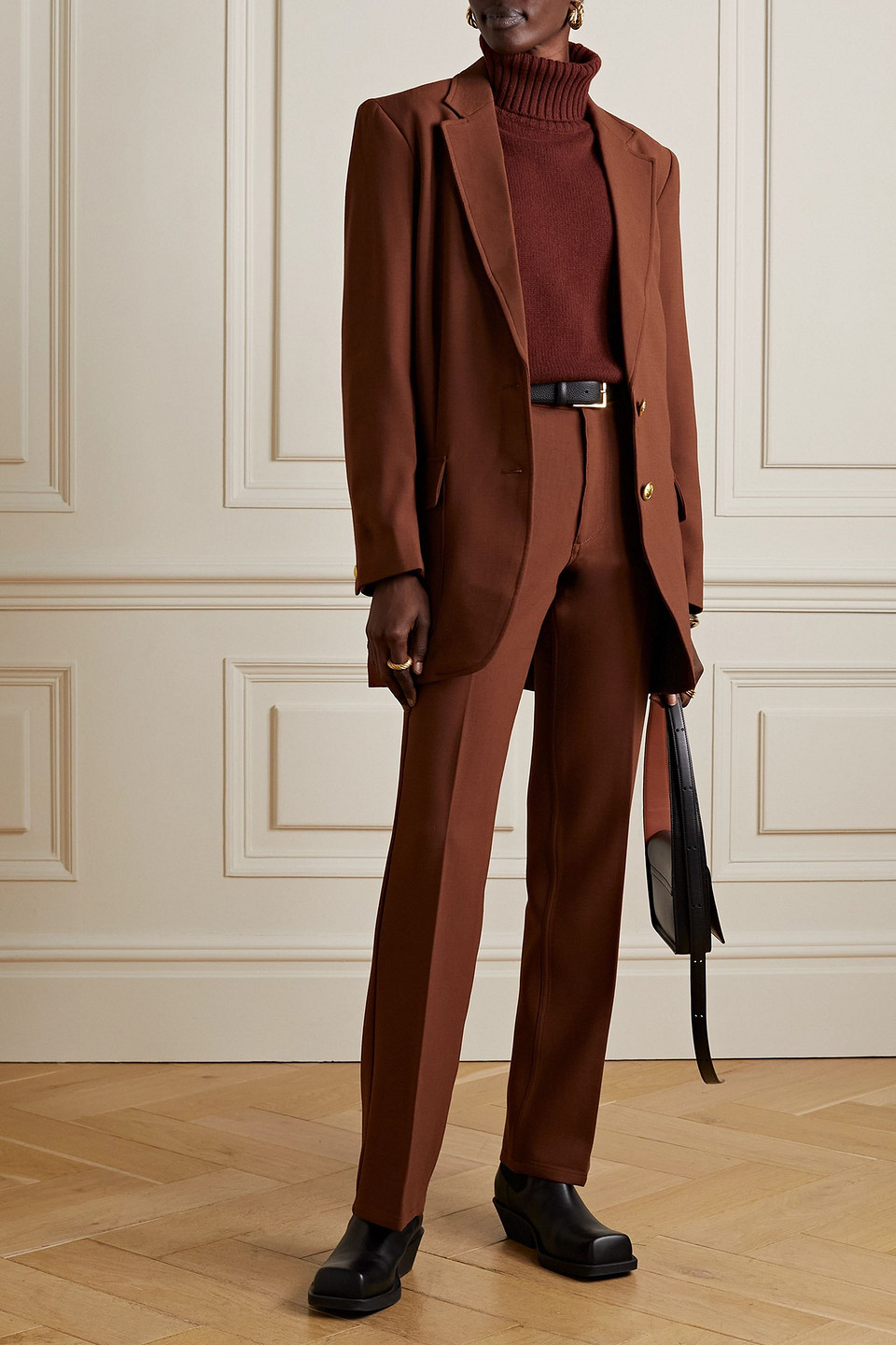 【関税込み】rag & bone ブラウン Jacey トラウザーズ rag & bone Jacey stretch-wool straight-leg pants | Smart Closet