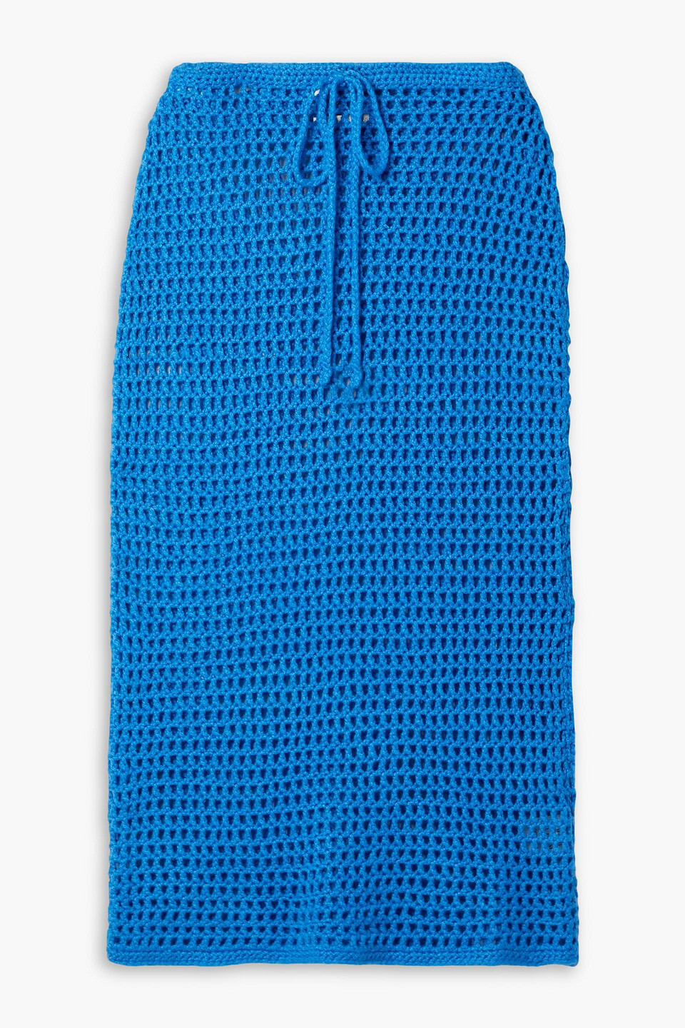 Suzie Kondi Iris Crocheted Cashmere Midi Skirt In Cobalt Blue