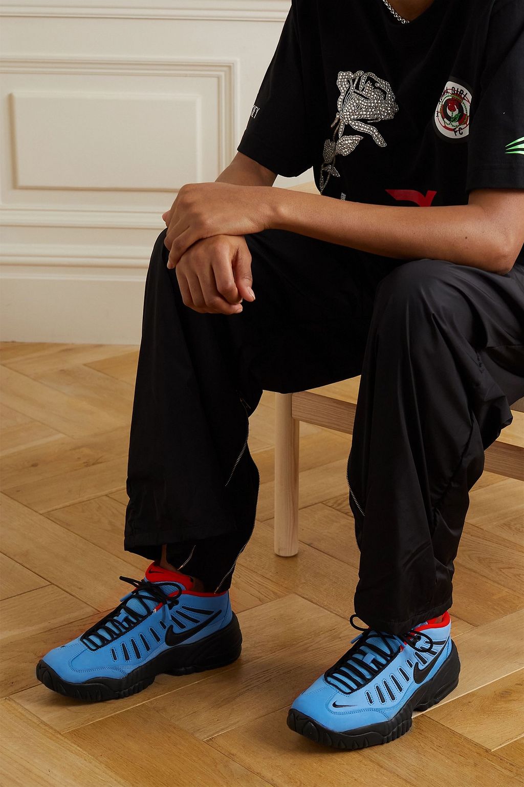 NIKE + Ambush Air Adjust Force SP rubber-trimmed suede sneakers