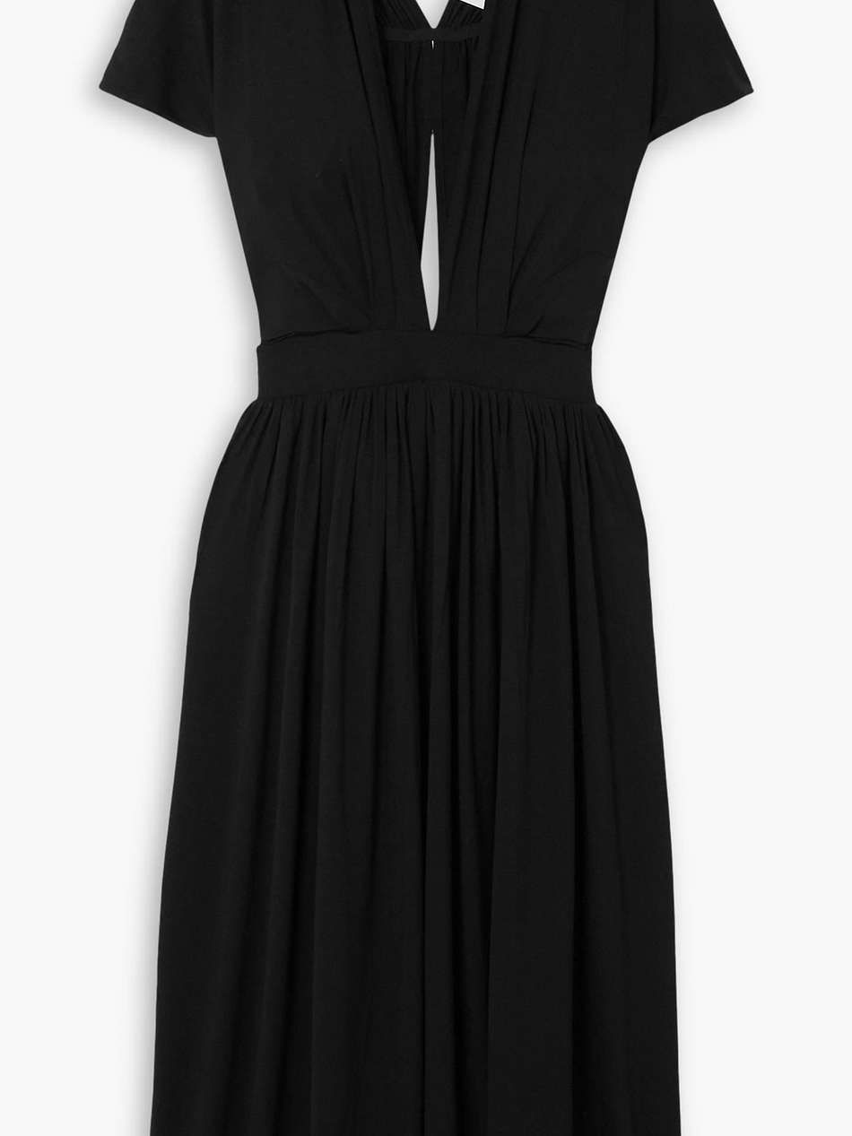 bythos gathered stretch-tencel lyocell midi dress