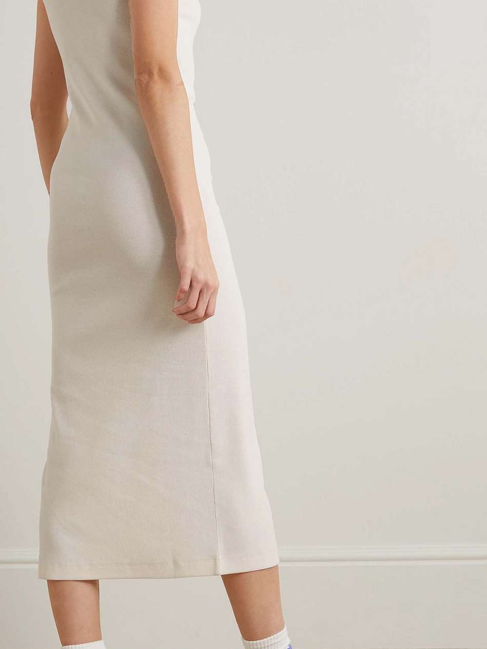 ftan ribbed stretch-cotton jersey midi dress