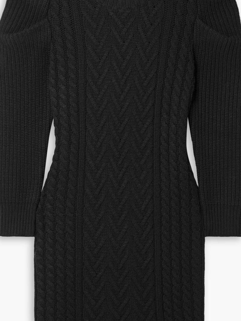 ottie cable-knit wool and cashmere-blend mini dress