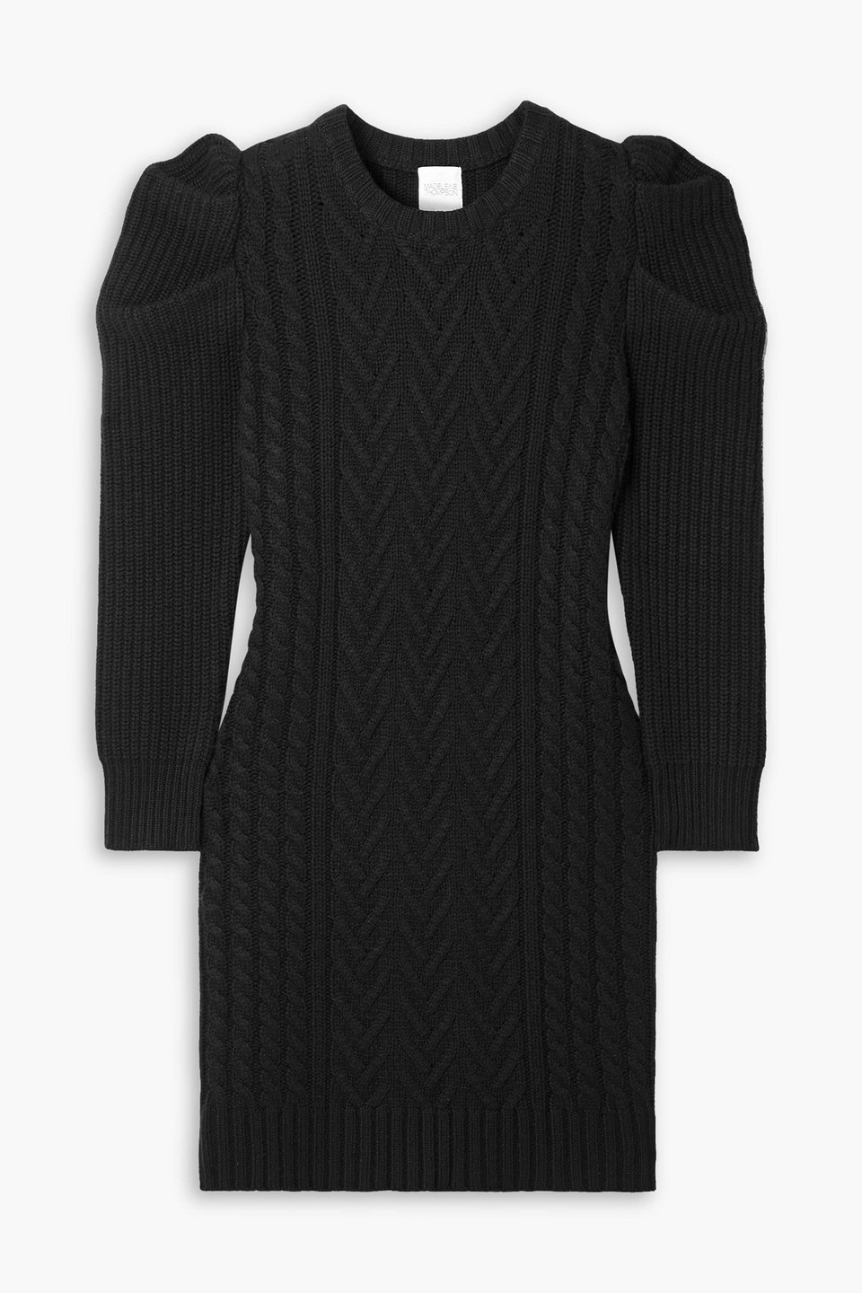 Madeleine Thompson Ottie Cable-knit Wool And Cashmere-blend Mini Dress In Black