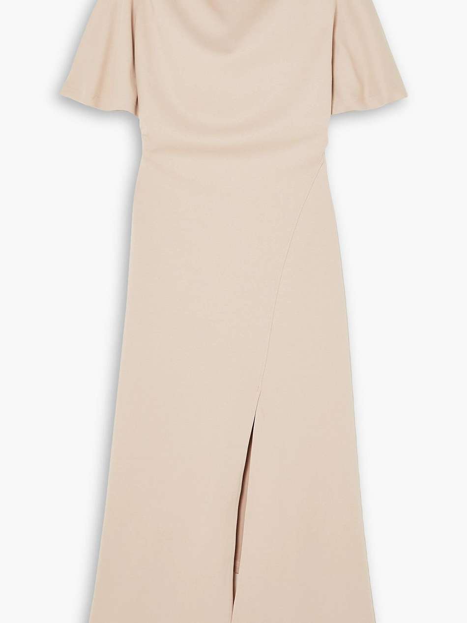 narin draped cotton-jersey midi dress