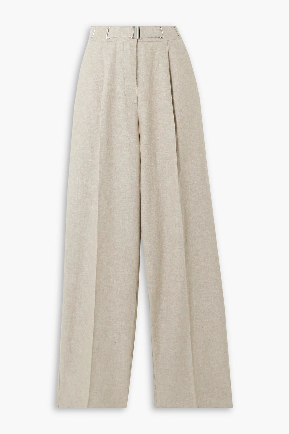 Remain Birger Christensen Linen And Cotton-blend Wide-leg Pants In Stone