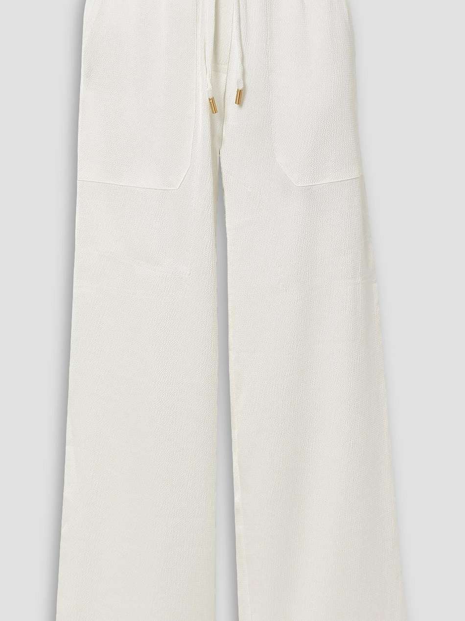 minaya hammered stretch-satin wide-leg pants