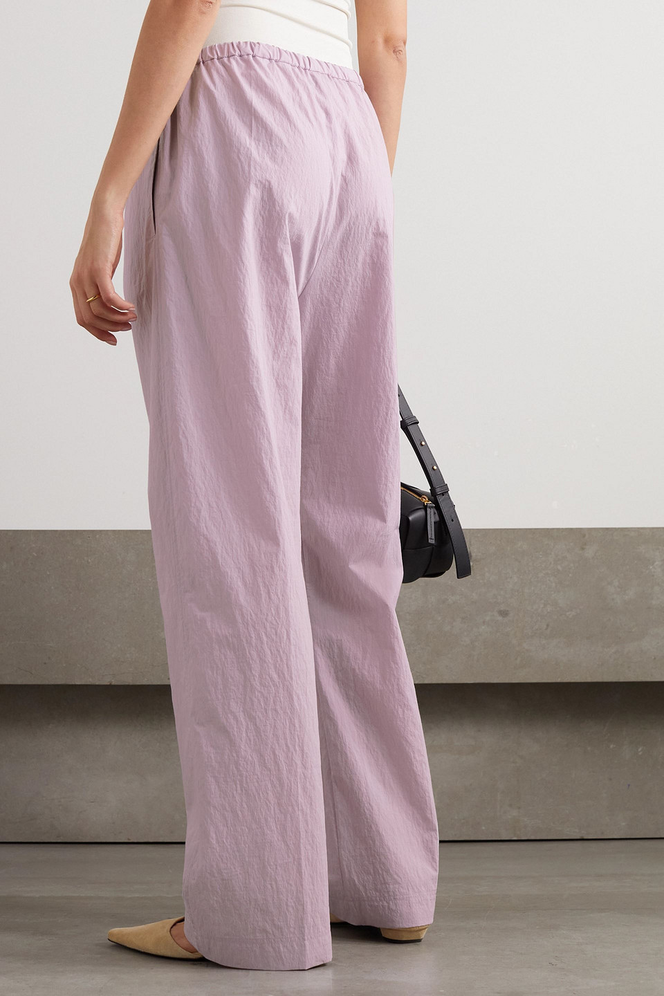 Totême Cotton-blend Poplin Straight-leg Pants In Lilac