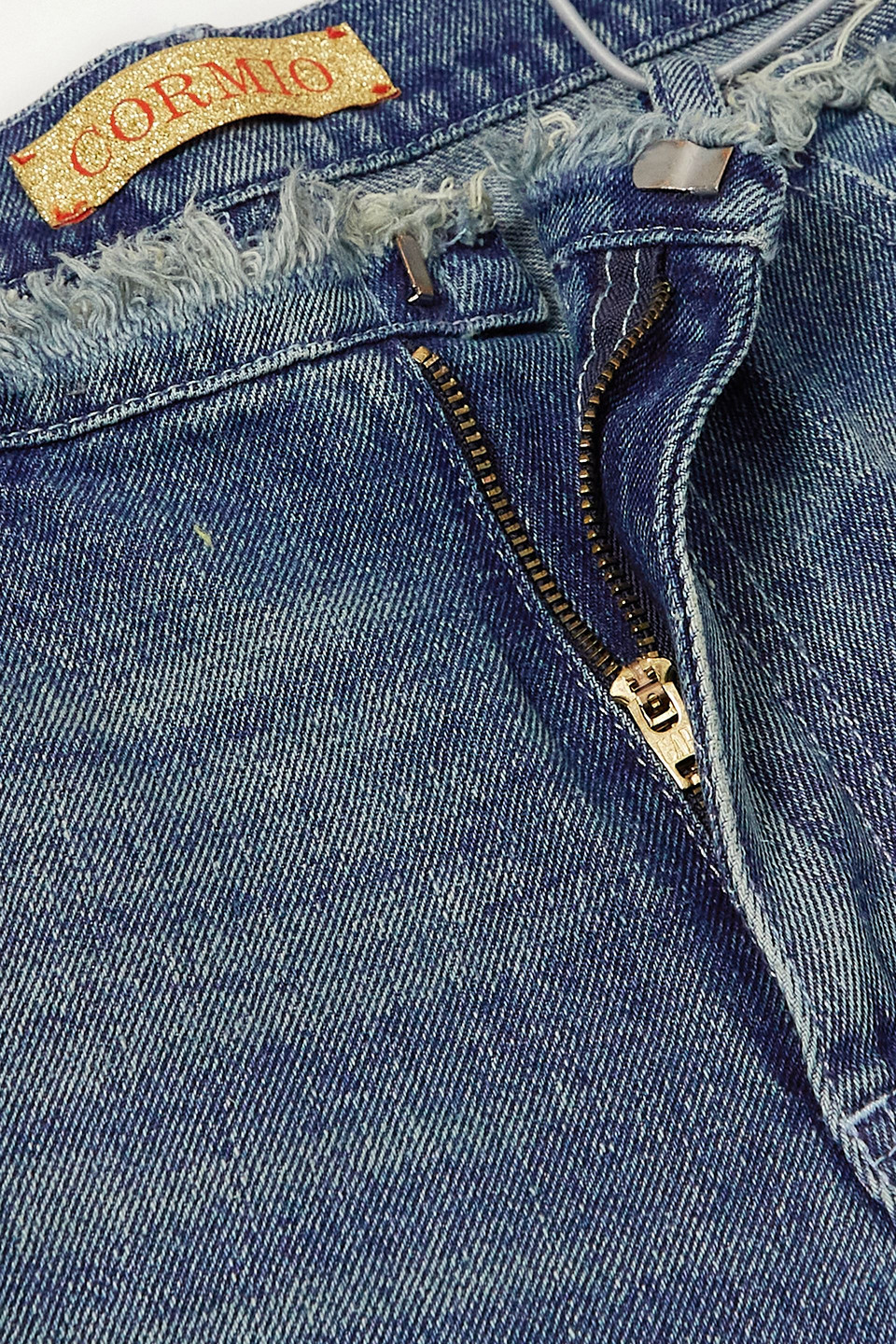 Cormio Amanda Distressed High-rise Straight-leg Jeans In Mid Denim