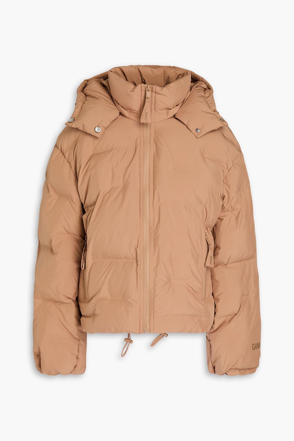Quilted shell hooded jacket sand DE 34