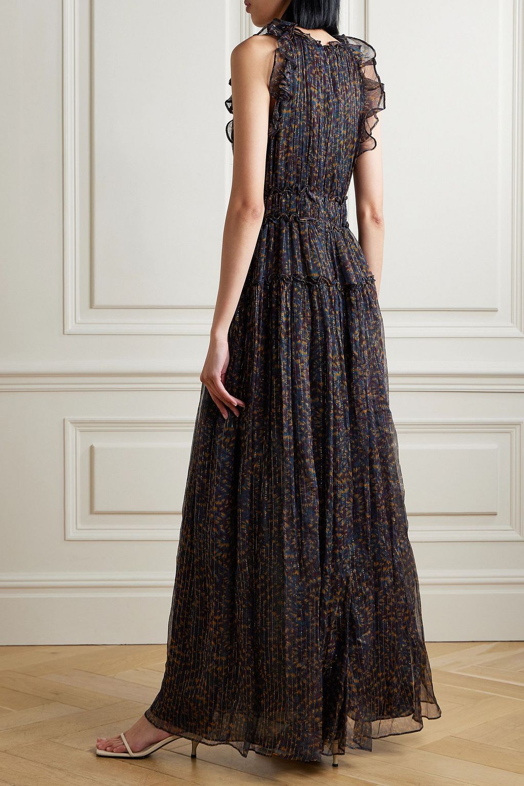 ULLA JOHNSON Lirra printed silk-blend crepon gown