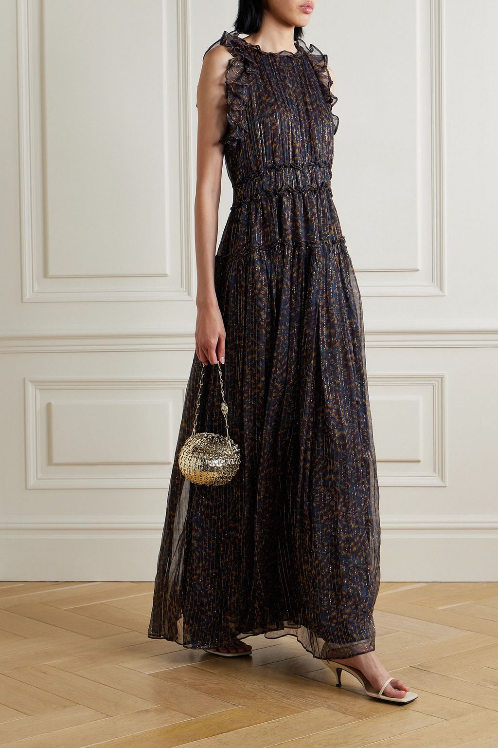 ULLA JOHNSON Lirra printed silk-blend crepon gown
