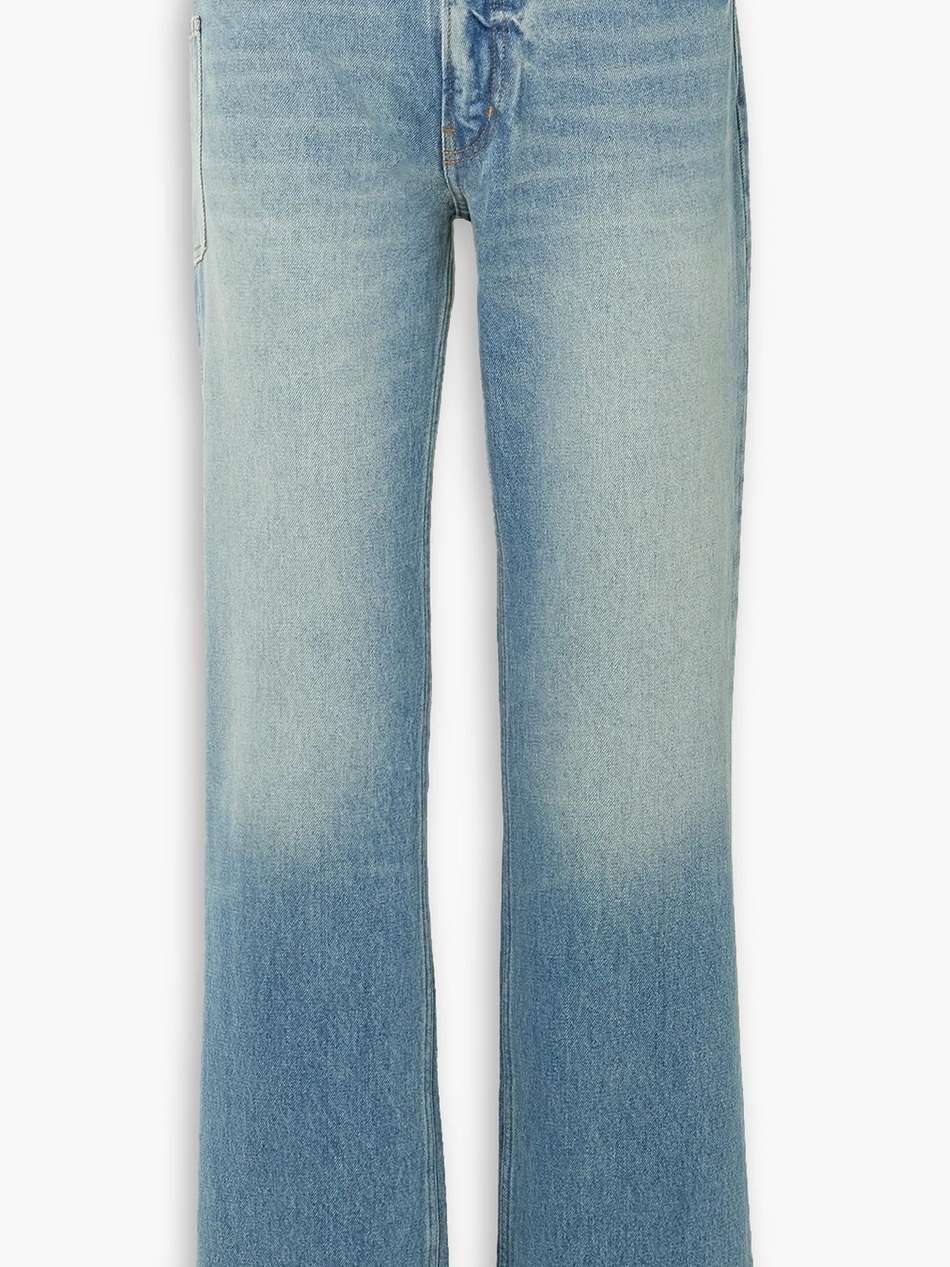 cutout low-rise straight-leg jeans