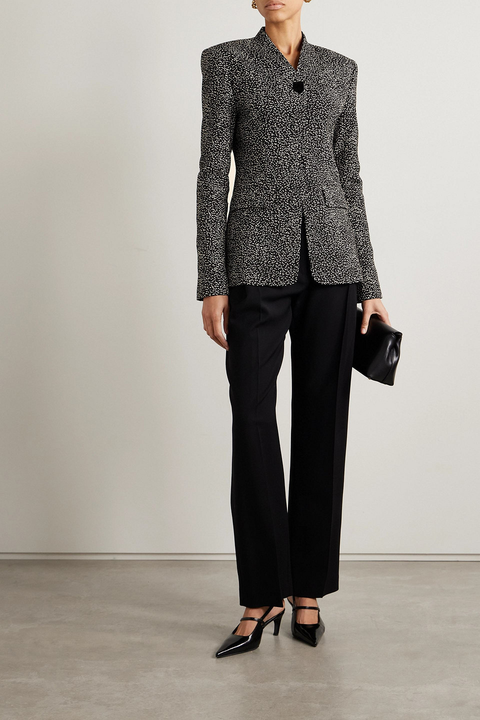 Shop Tove Anais Stretch Cotton-blend Jacket In Black