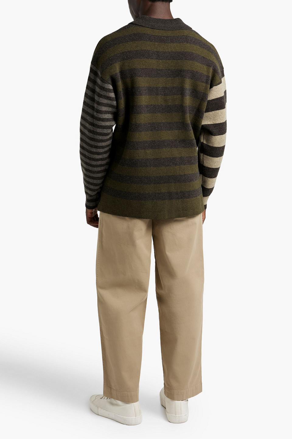 ISABEL MARANT LIRIO STRIPED WOOL-BLEND POLO SWEATER