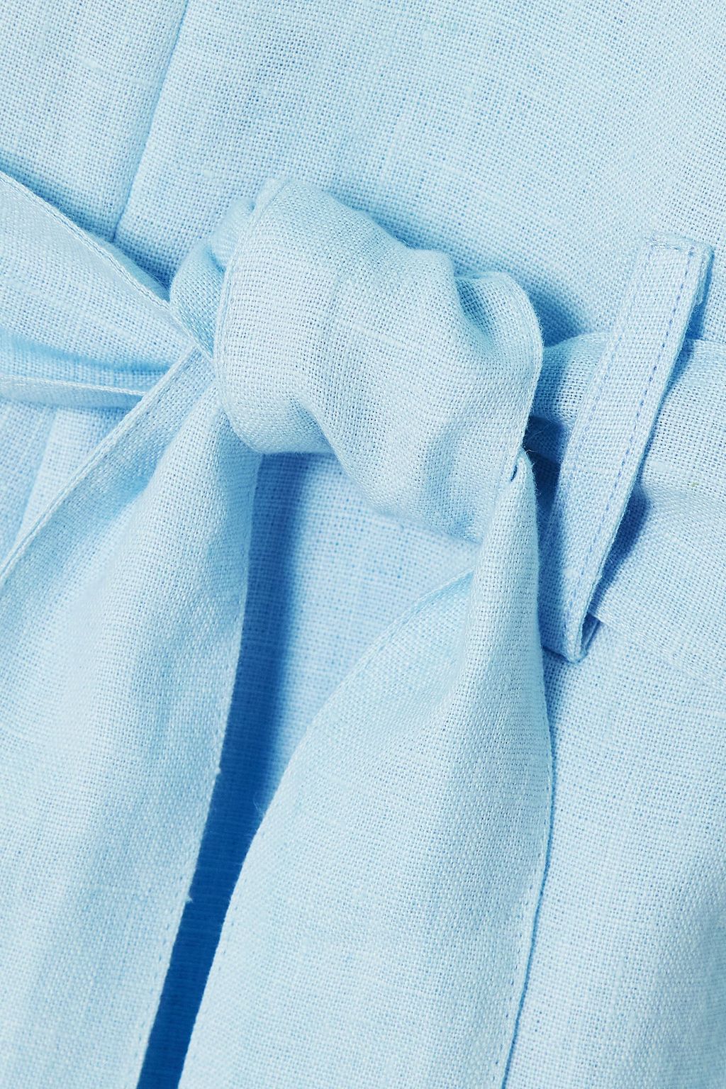 RIVET UTILITY Influencer belted linen playsuit