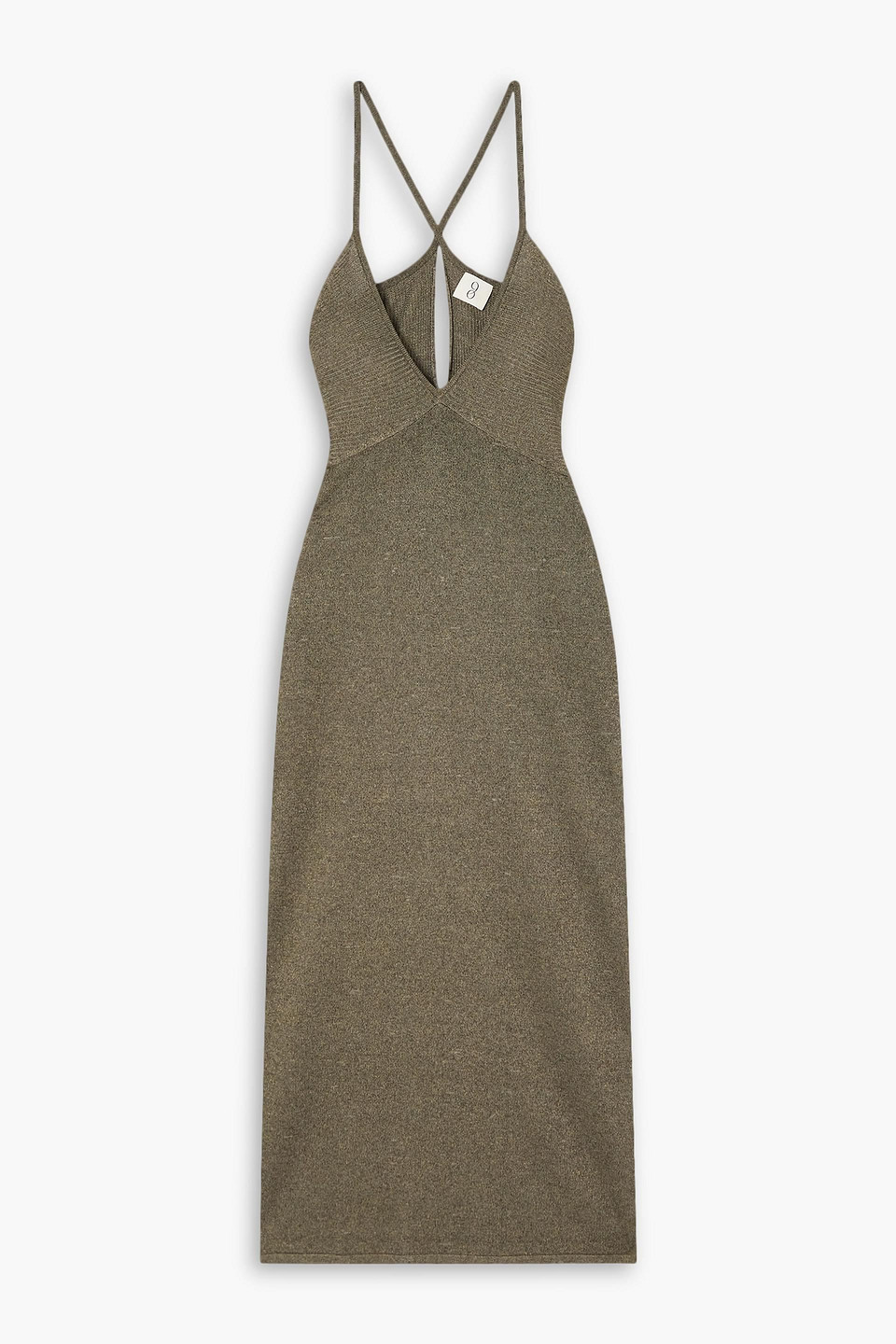 Ninety Percent Ana Knitted Midi Dress In Bronze
