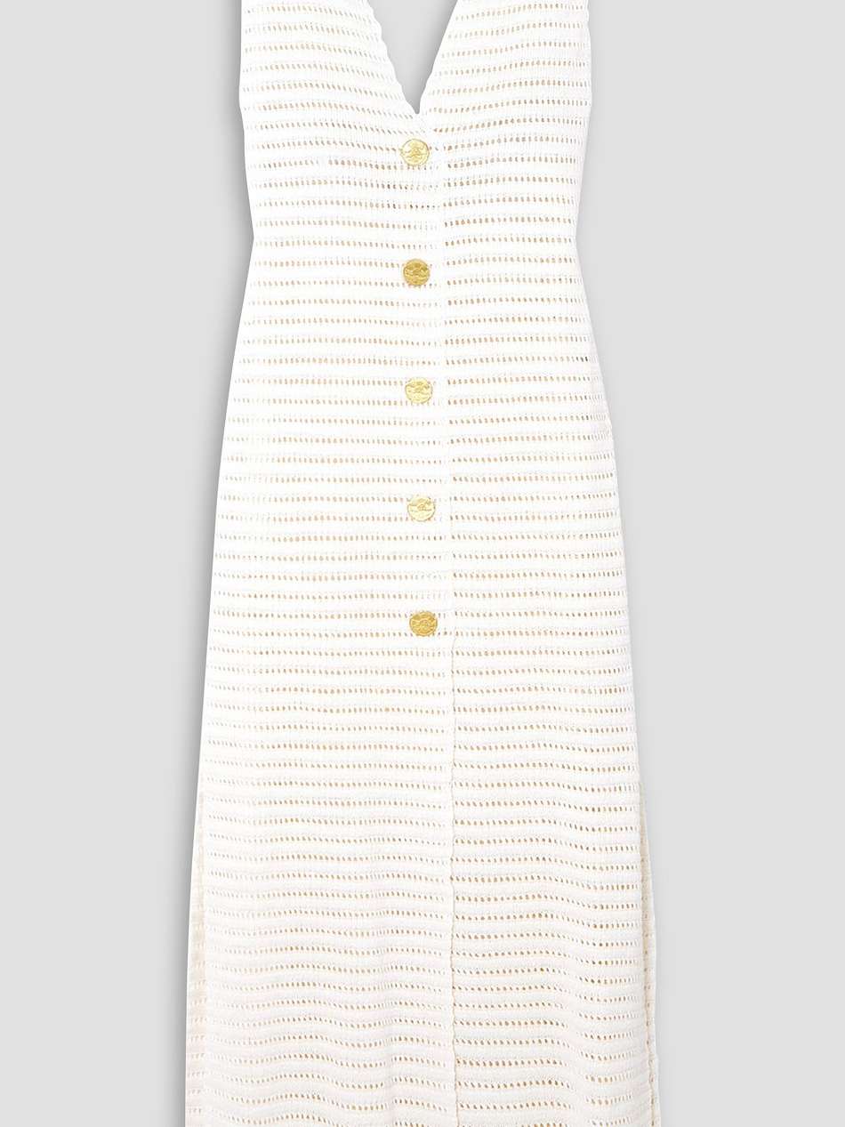 kerma pointelle-knit linen maxi dress