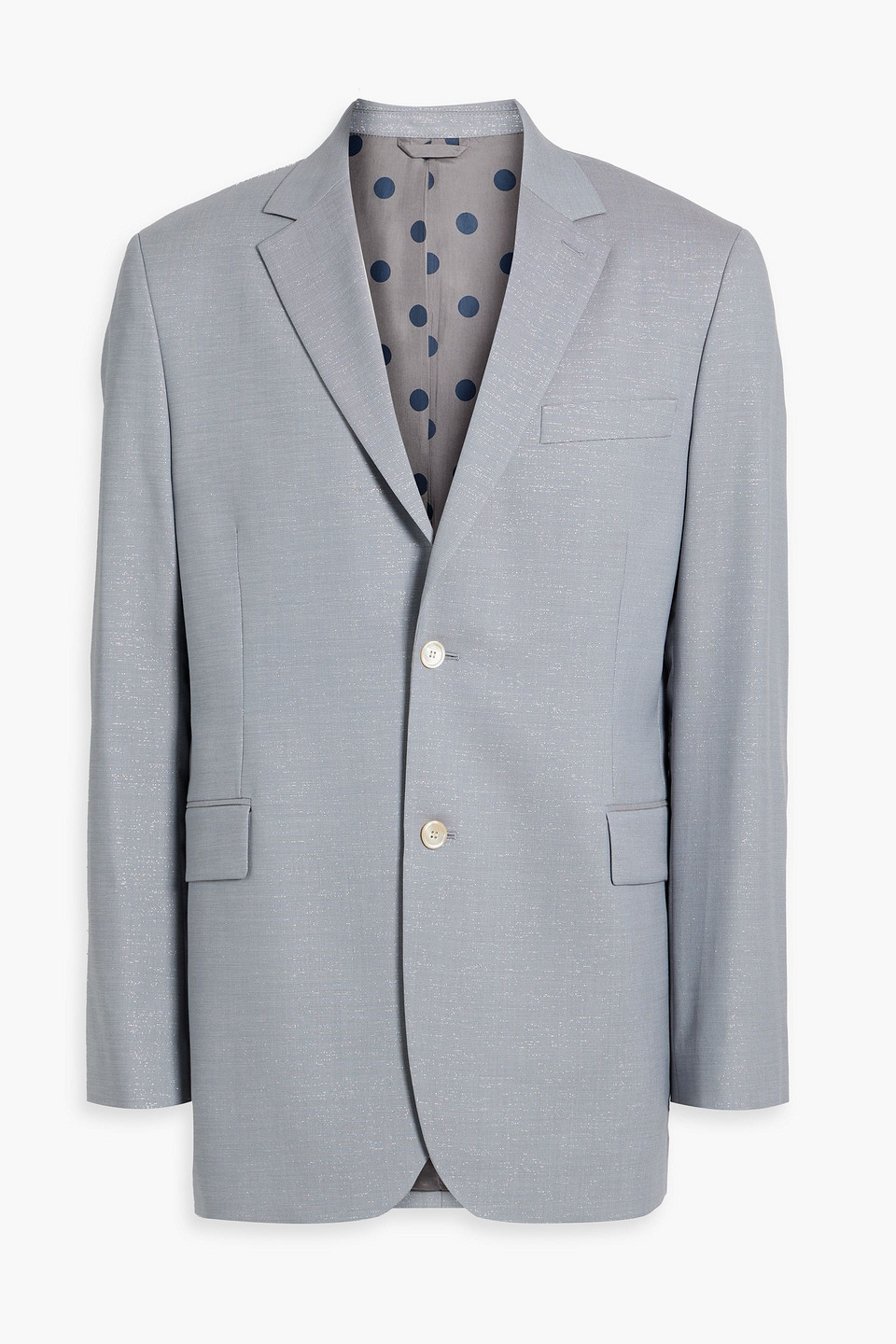 Acne Studios Metallic Wool-blend Blazer In Sky Blue