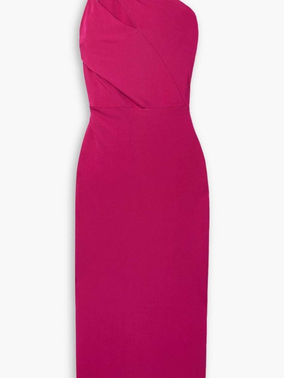 ruth one-shoulder ruched stretch-jersey midi dress