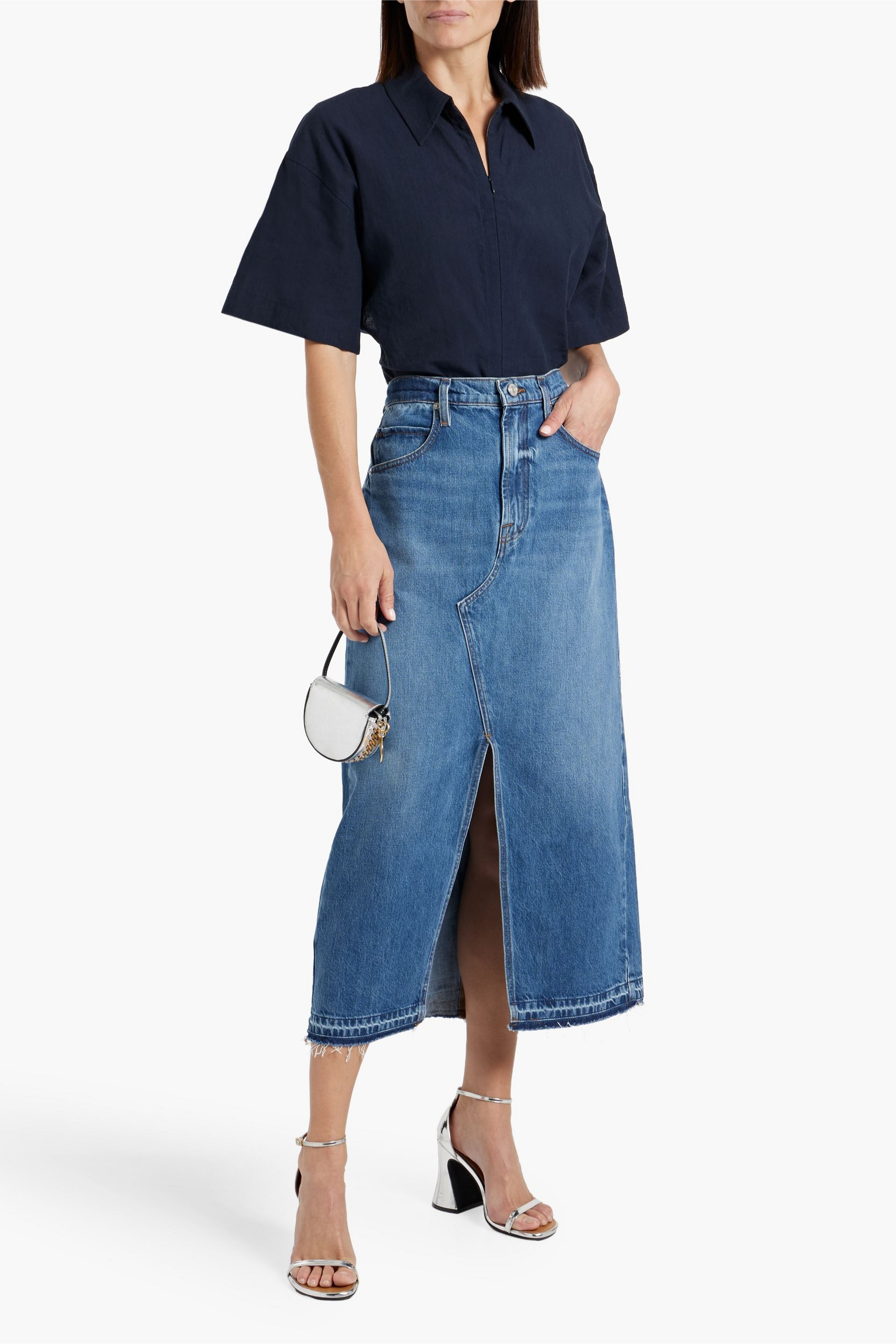 FRAME The Midaxi denim midi skirt