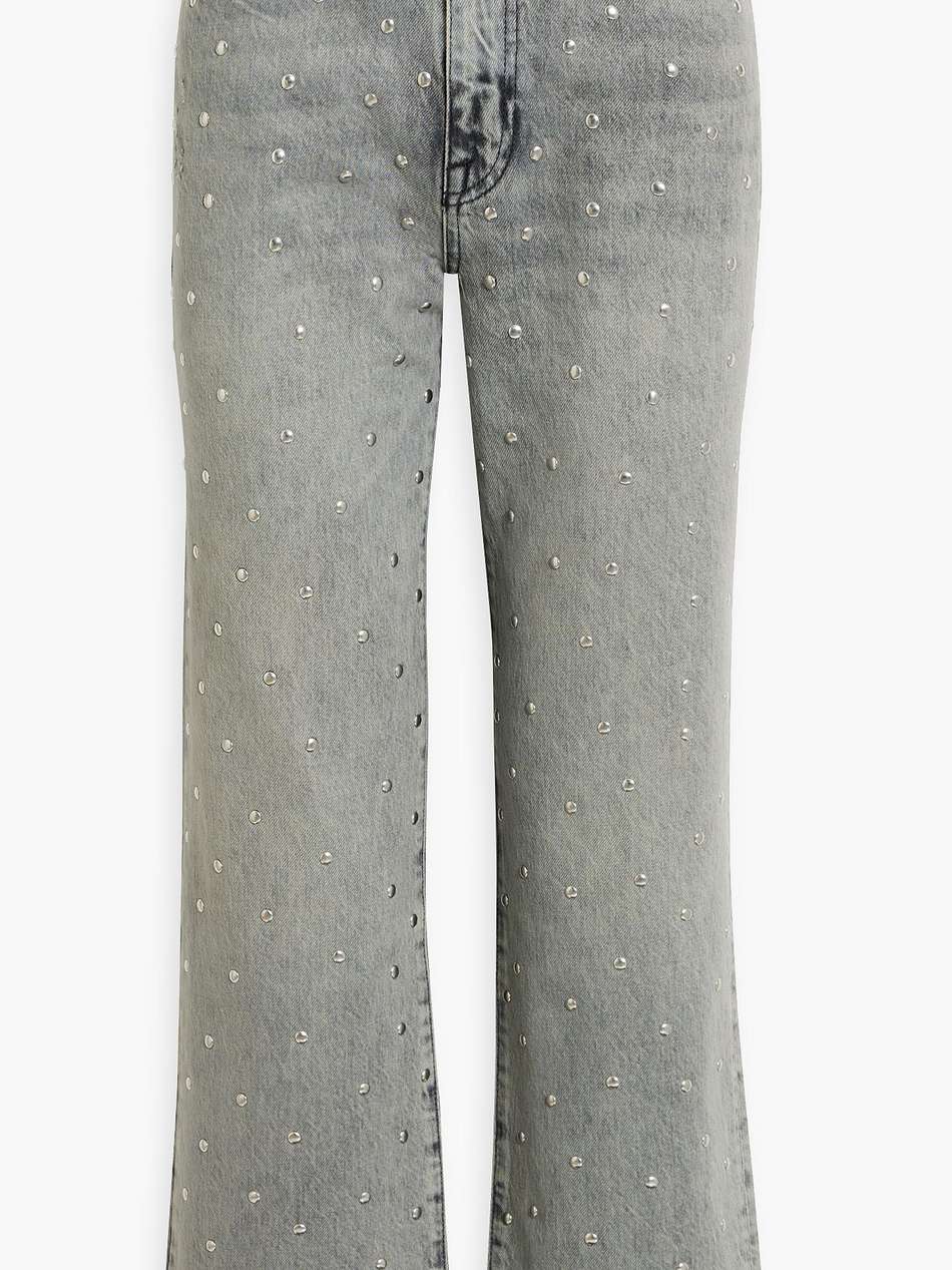 le jane crop studded high-rise straight-leg jeans