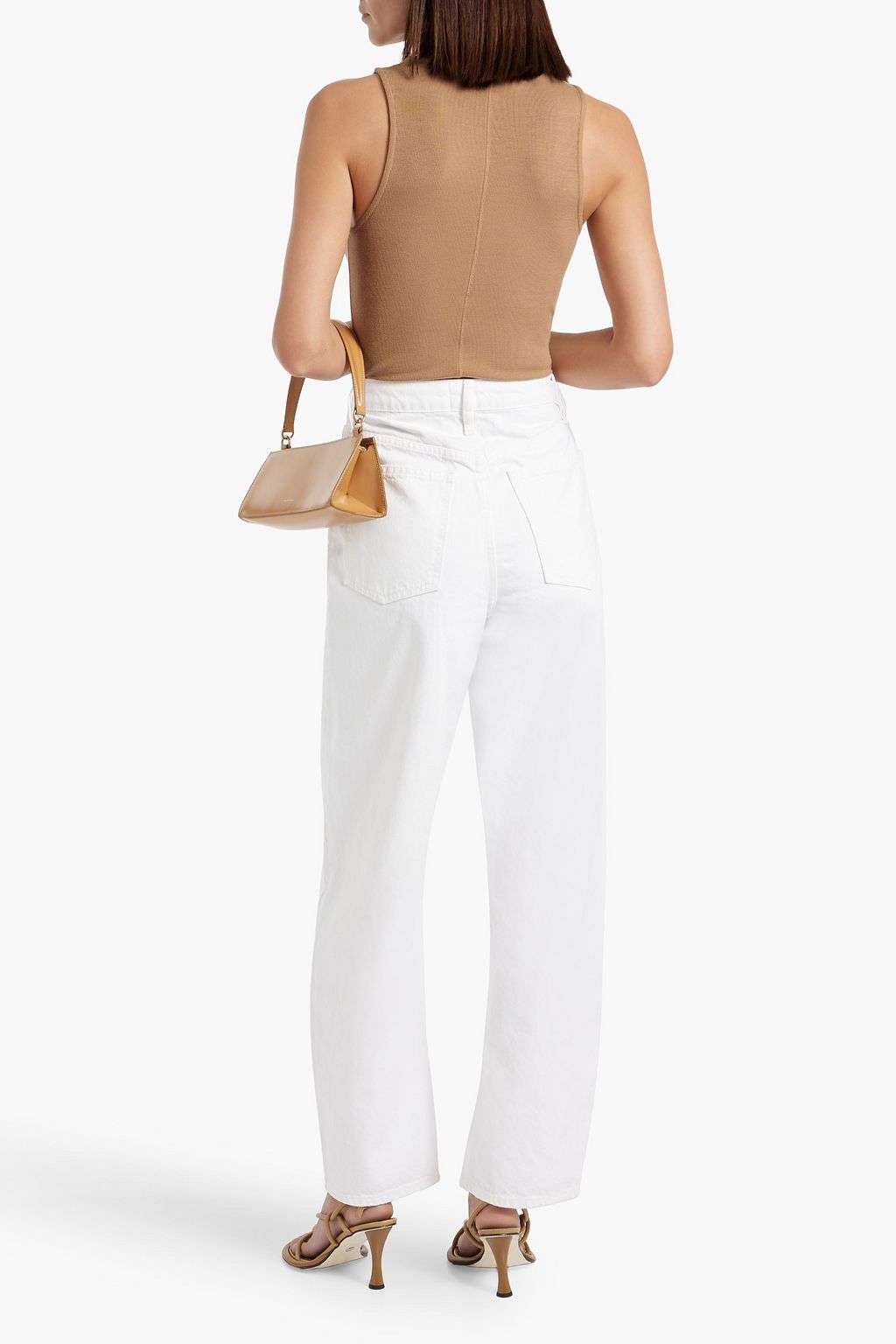 FRAME Ribbed stretch-modal turtleneck top