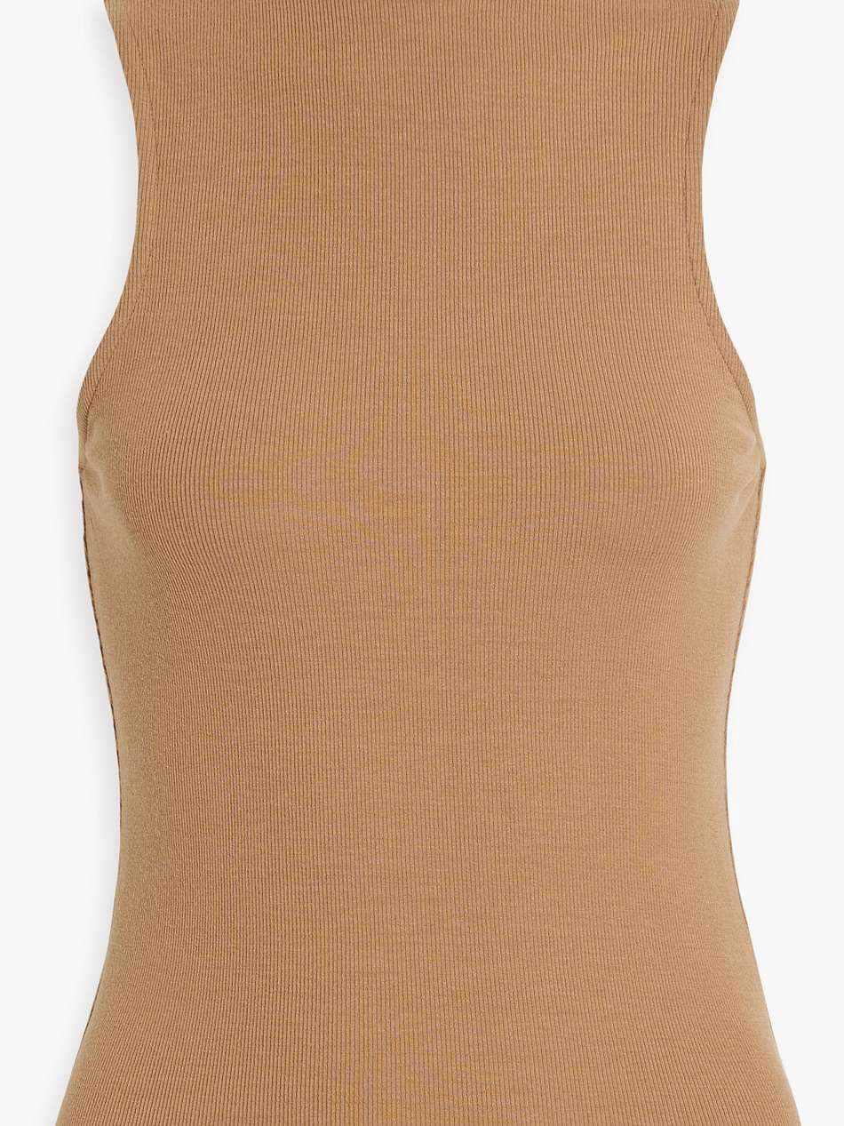 ribbed stretch-modal turtleneck top