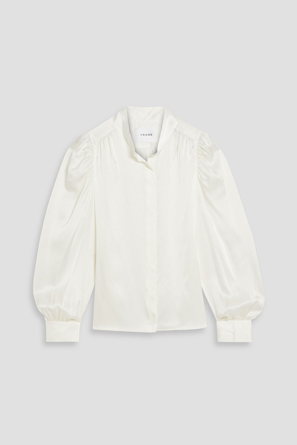 Frame Silk-satin Blouse In Off-white