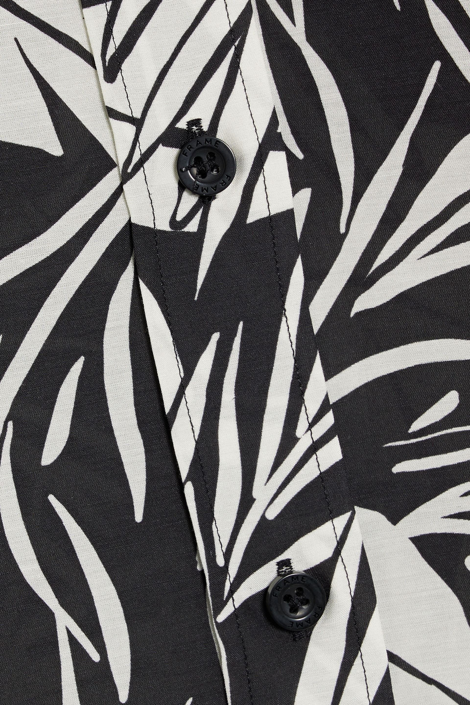 Frame Printed Cotton And Silk-blend Shirt In Black