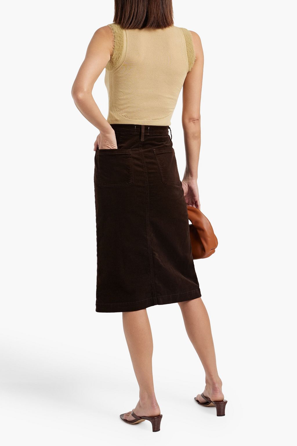 FRAME Cotton-blend corduroy skirt